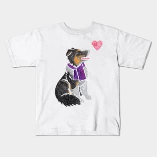 Watercolour English Shepherd dog Kids T-Shirt